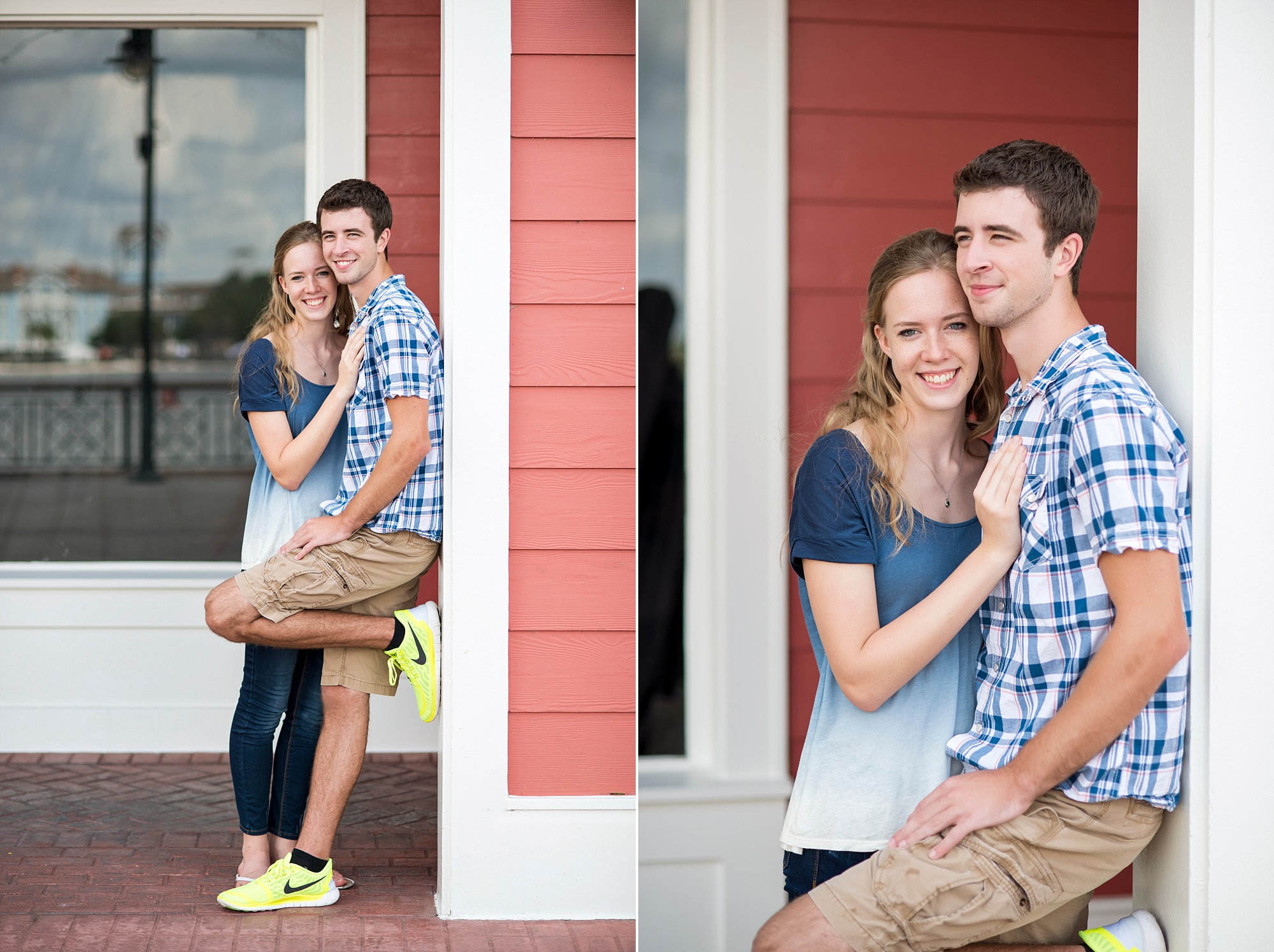 couples photoshoot disney world boardwalk