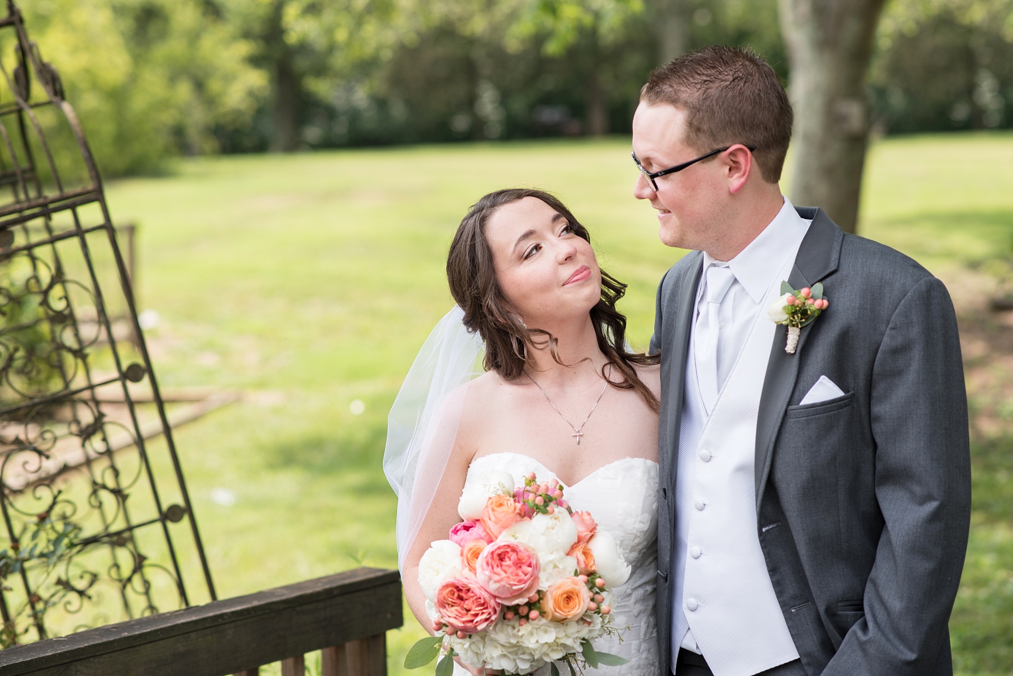 Coral & Gray Wedding at Grace Place church outside of Nashville Tennessee