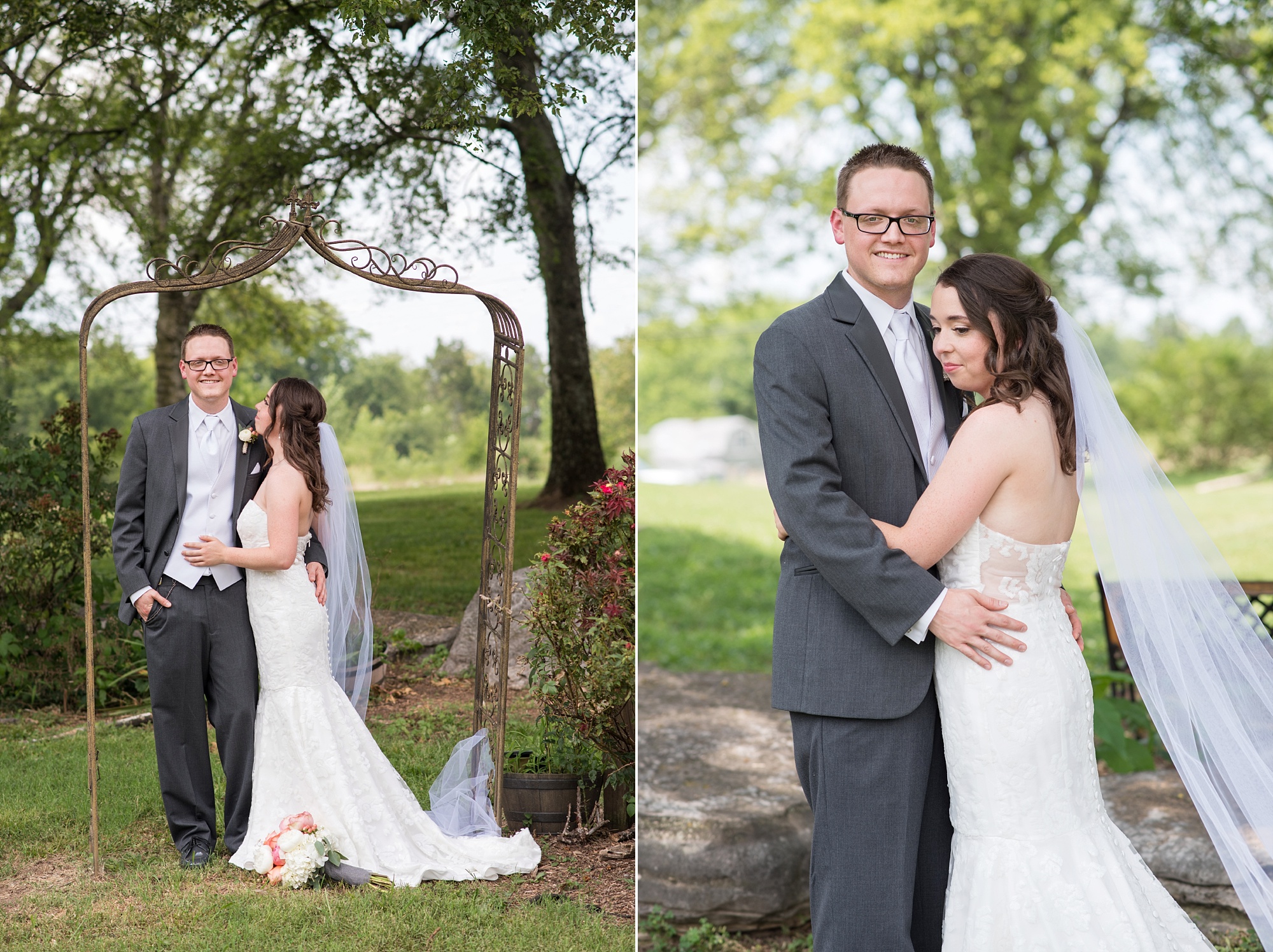 Coral & Gray Wedding at Grace Place church outside of Nashville Tennessee