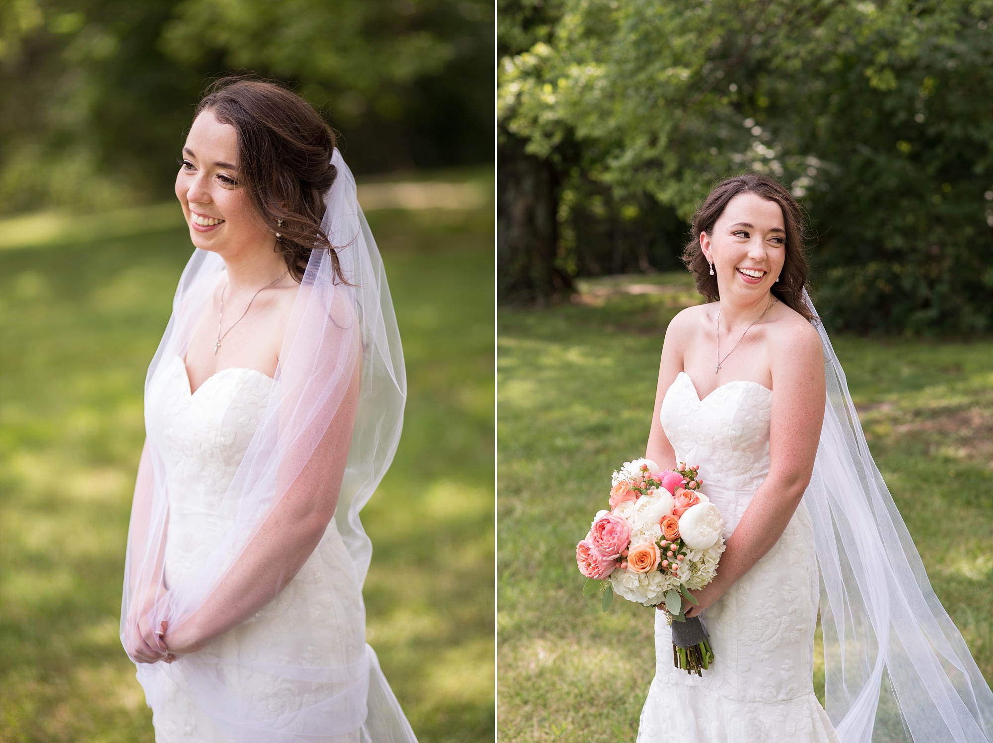 Coral & Gray Wedding at Grace Place church outside of Nashville Tennessee