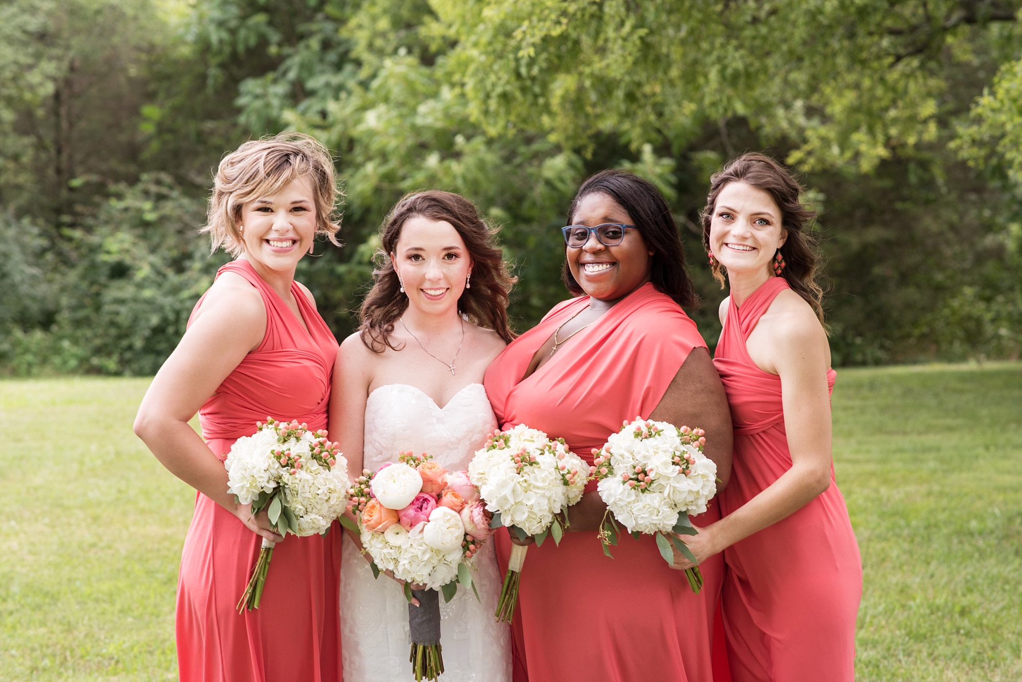 Coral & Gray Wedding at Grace Place church outside of Nashville Tennessee