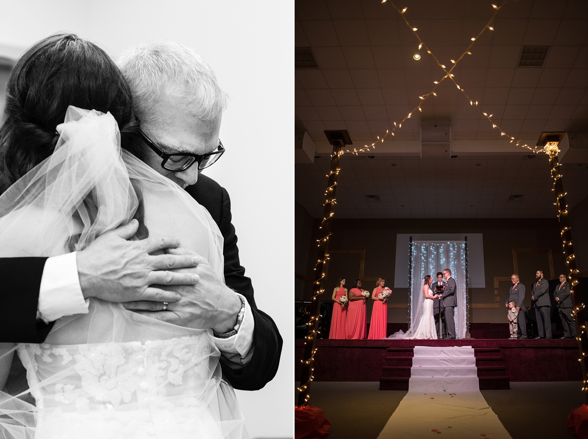 Coral & Gray Wedding at Grace Place church outside of Nashville Tennessee