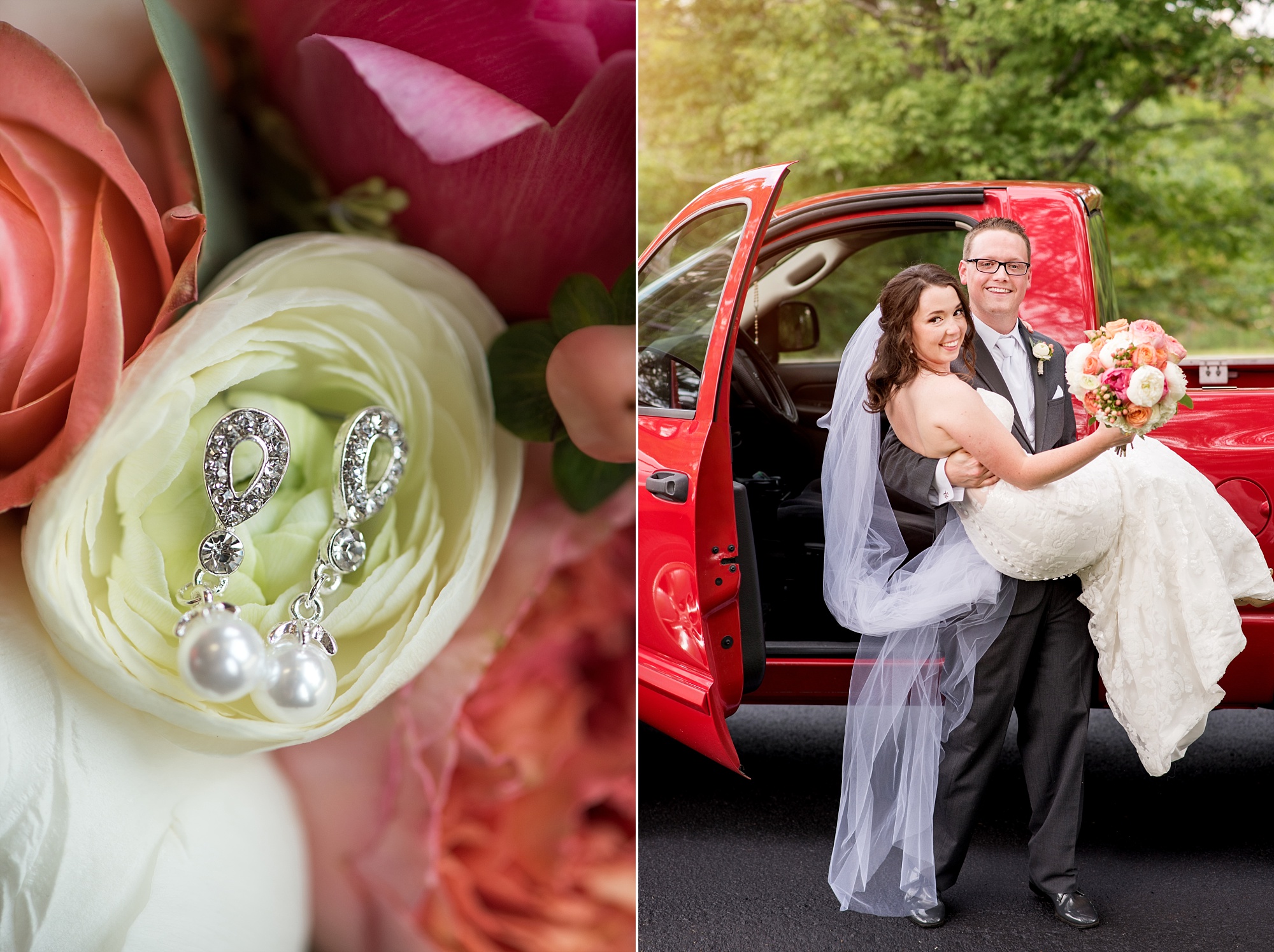 Coral & Gray Wedding at Grace Place church outside of Nashville Tennessee