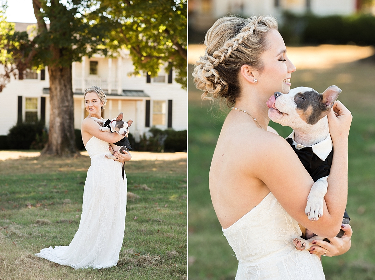 Cute photo of bride with dog