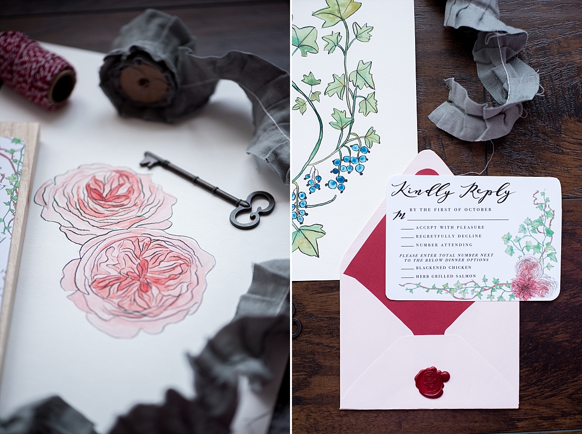 Hand drawn wedding invitations