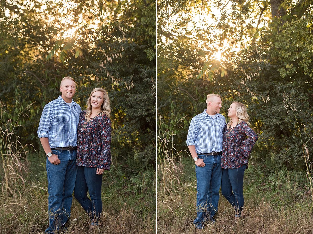 Fall anniversary photos in field