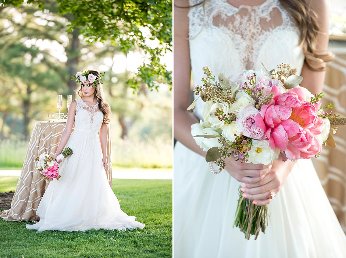 modern sheer weding dress with whimsical lace design
