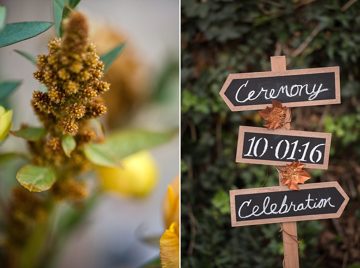 Gold and yellow tall flowers at the Process Workshop at Cedarwood Weddings Venue in Nashville TN