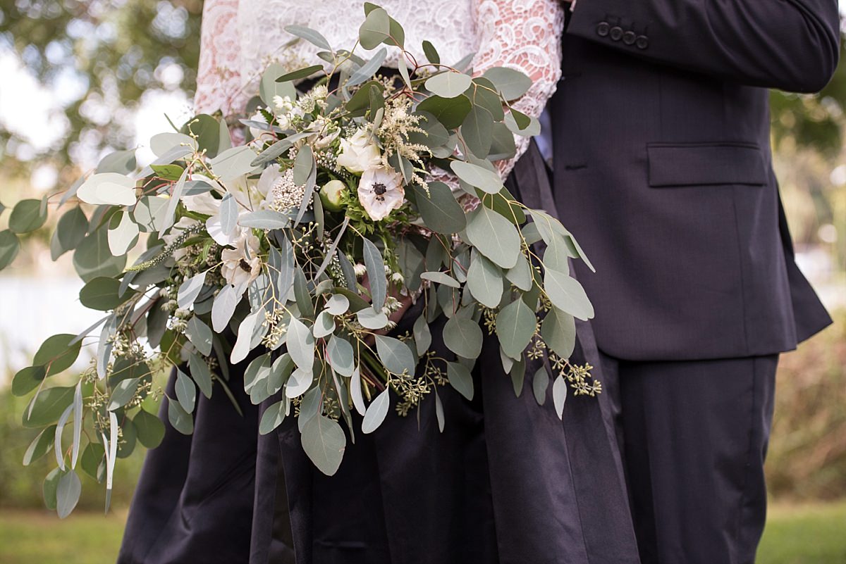 Large bridal bouquet with eucalyptus