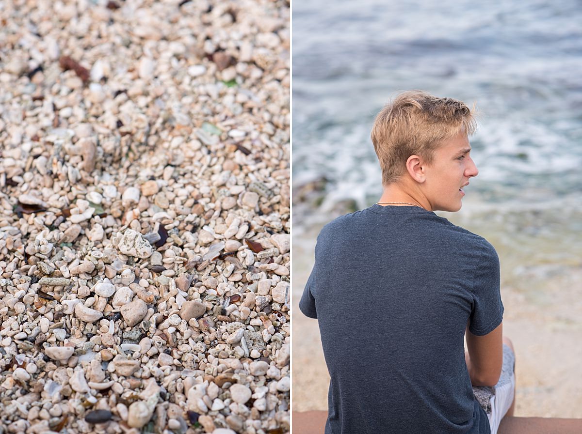 Cozumel beach with tiny pebbles
