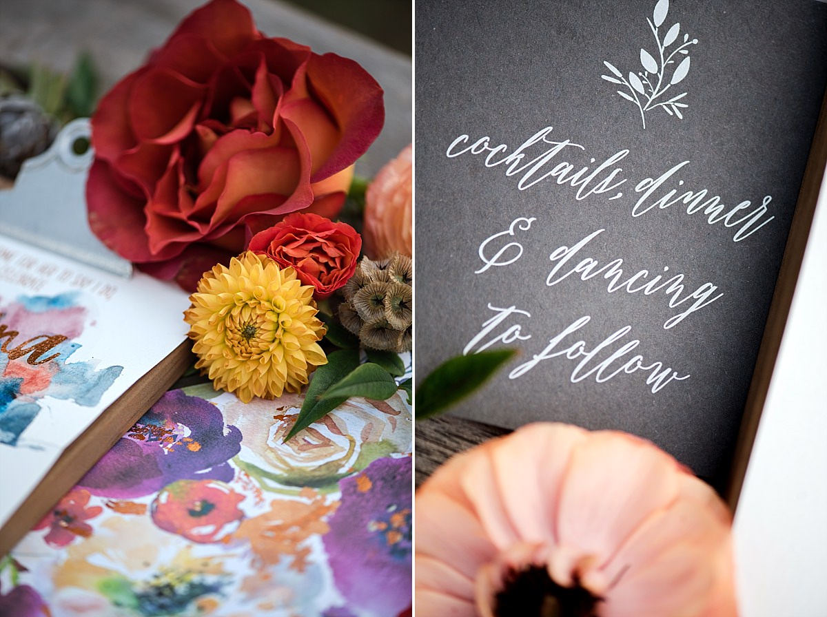 Bright and colorful floral invitations