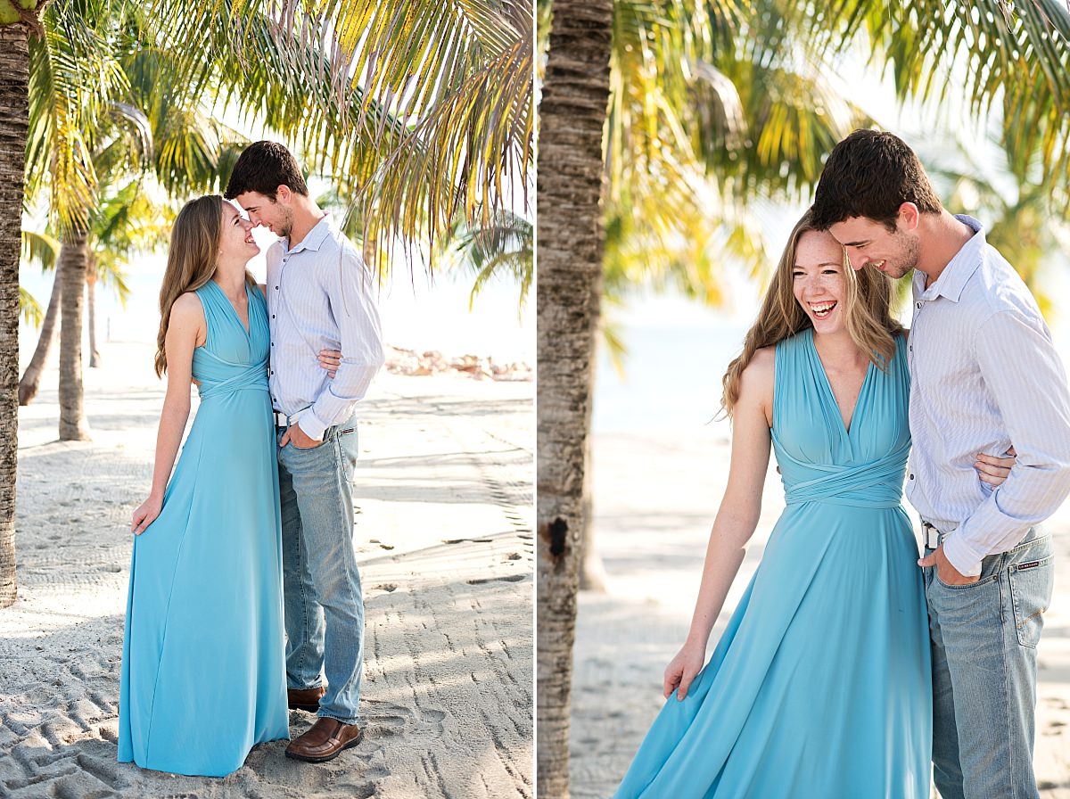 Engagement session snuggling on beach in Belize