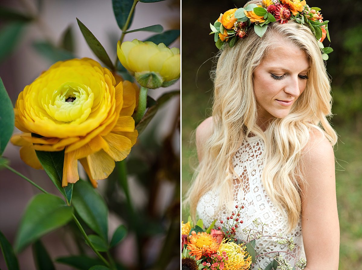 Yellow garden flower for fall colored wedding