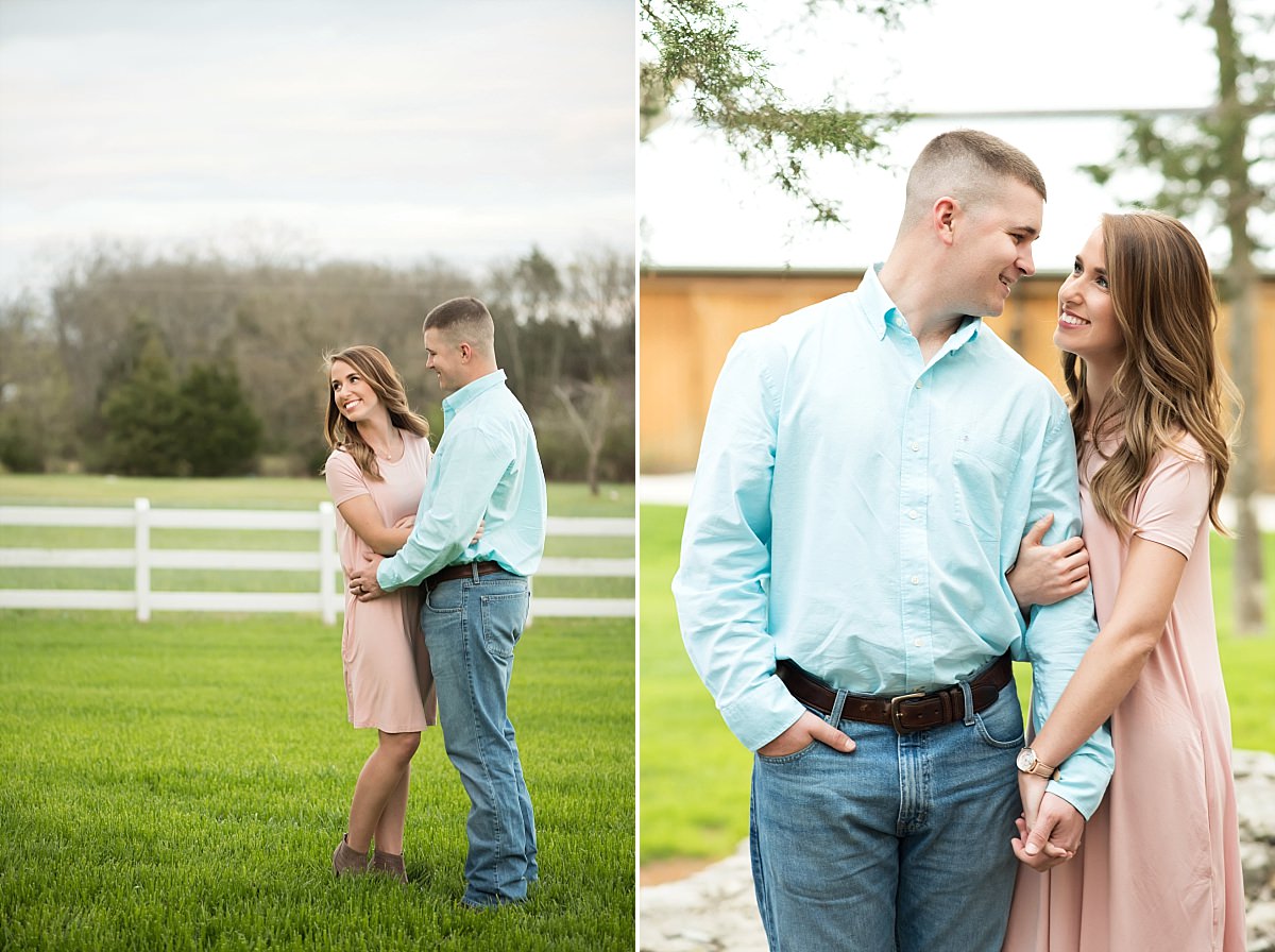 Cute couples portraits at Saddle Woods Farm in Murfreesboro Tennessee