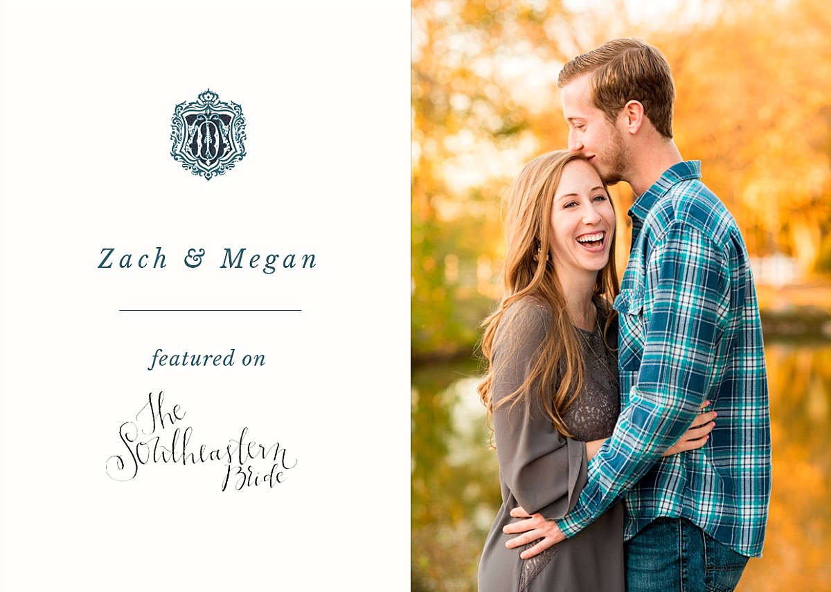 Blog post featuring engagement publication on Southeastern Bride