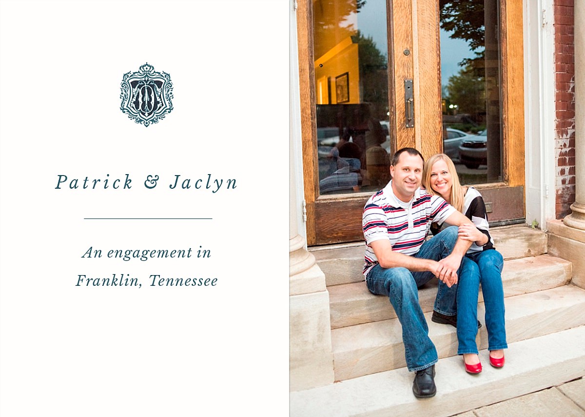 Blog post featuring downtown Franklin engagement photoshoot