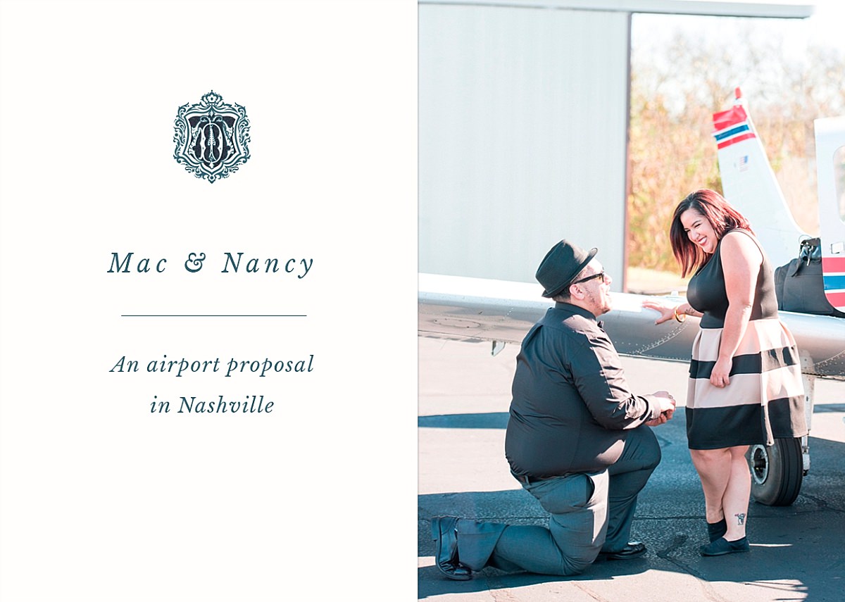 Blog post featuring cute airport proposal outside of Nashville Tennessee