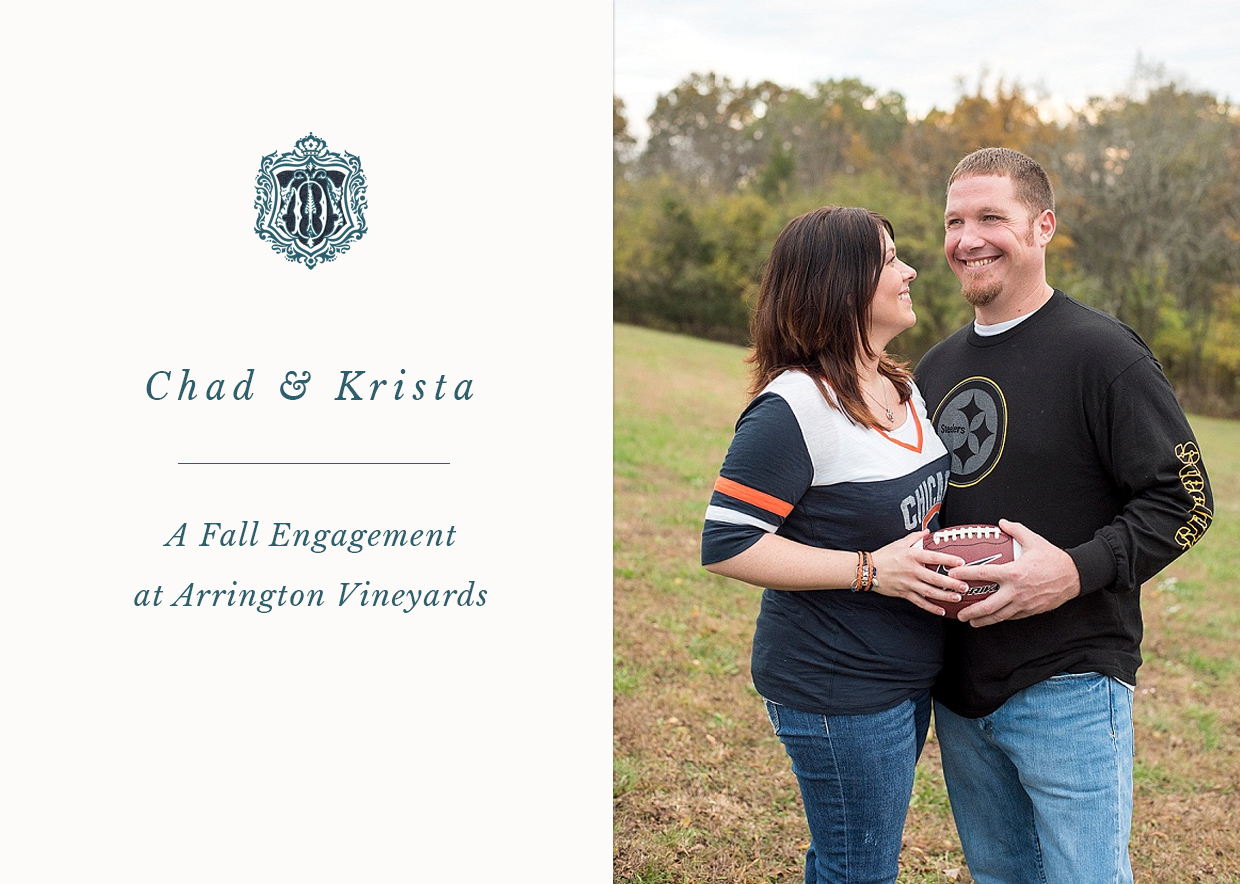 Blog featuring a fall engagement at Arrington Vineyards