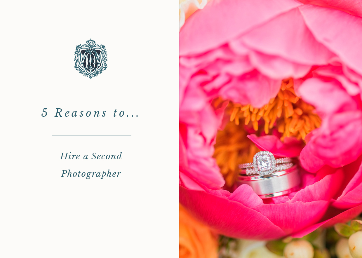 Blog featuring 5 reasons to have a second photographer at your wedding