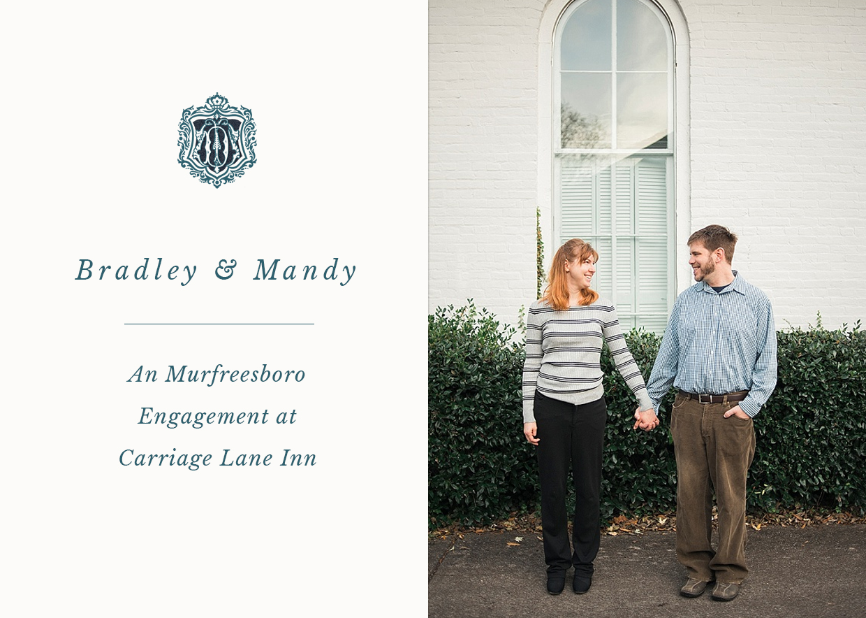 Blog featuring an engagement at Carriage Lane Inn in Murfreesboro