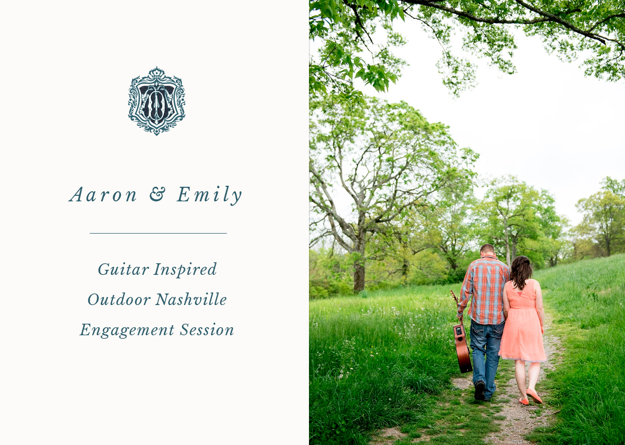 Blog featuring guitar inspired engagement session in Nashville