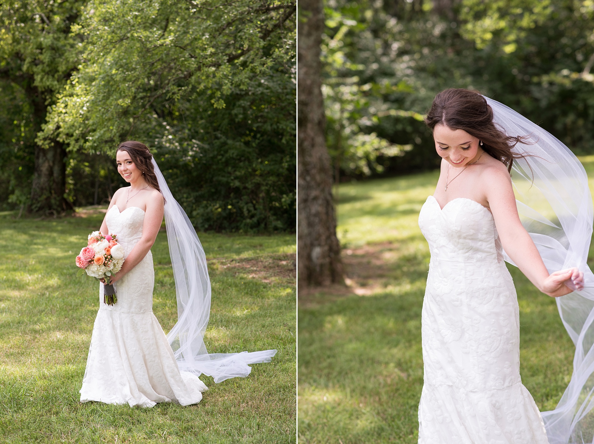 Coral & Gray Wedding at Grace Place church outside of Nashville Tennessee