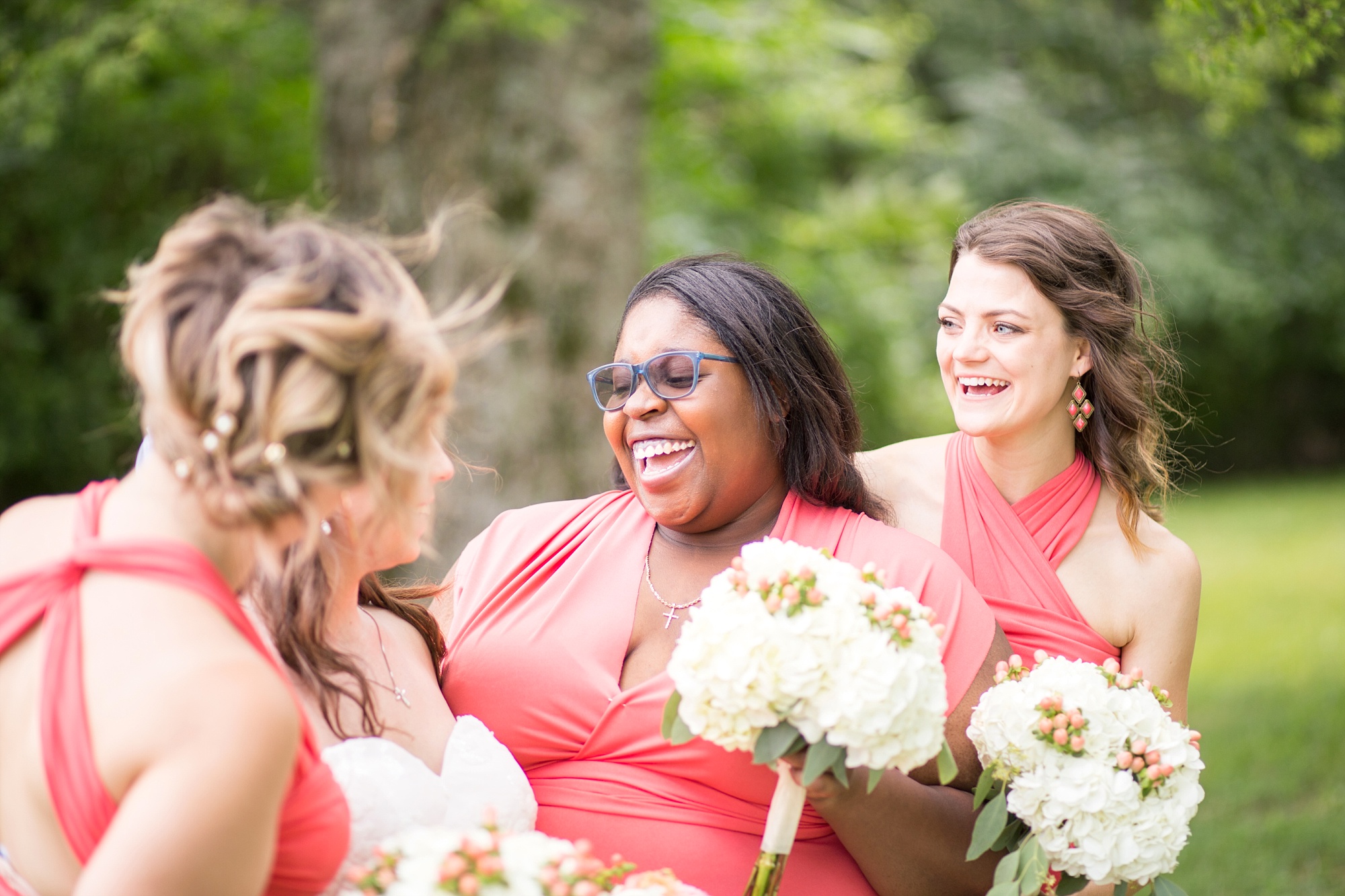 Coral & Gray Wedding at Grace Place church outside of Nashville Tennessee