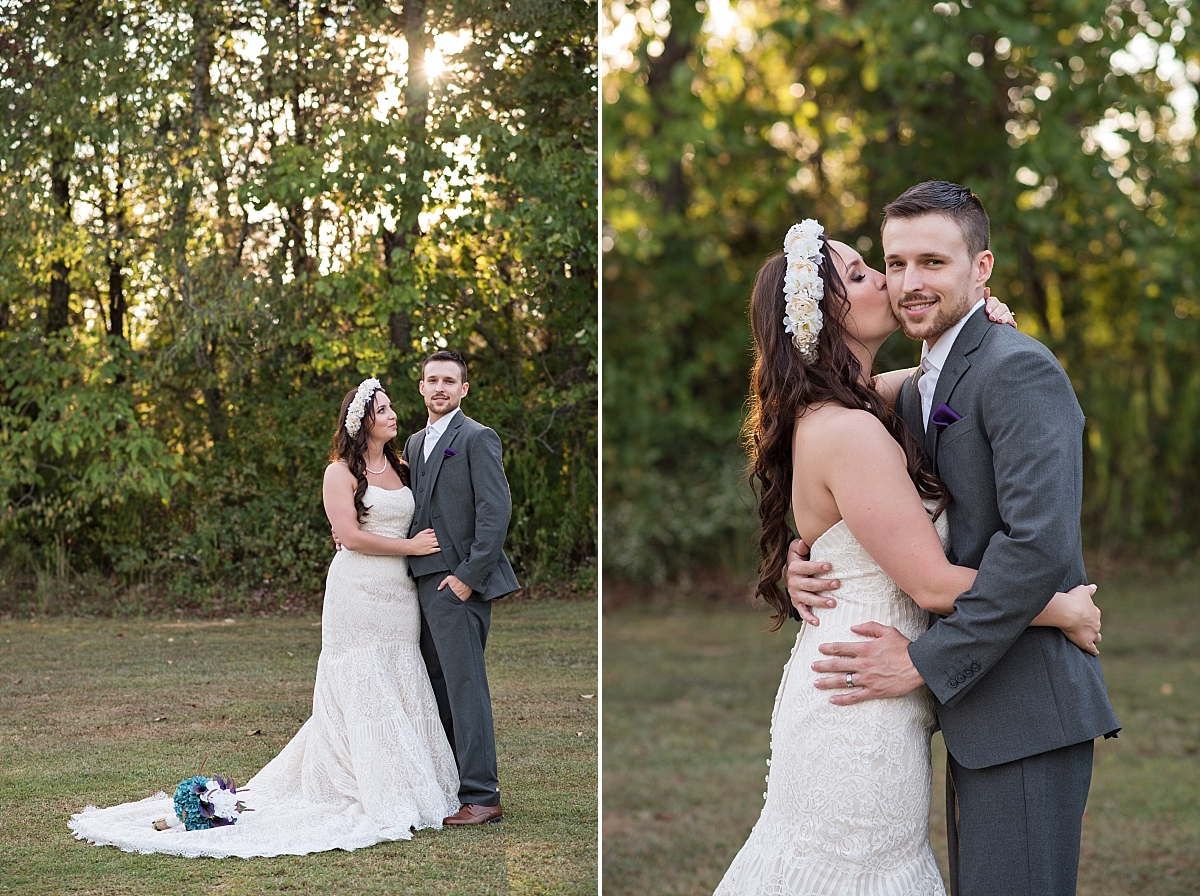 Nashville Tennessee Wedding at Wild Turkey Ranch featuring teal and plum colors and a boho bride