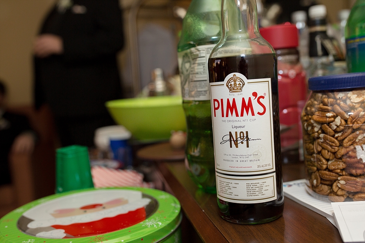 Pimms alcohol Groomsmen partying