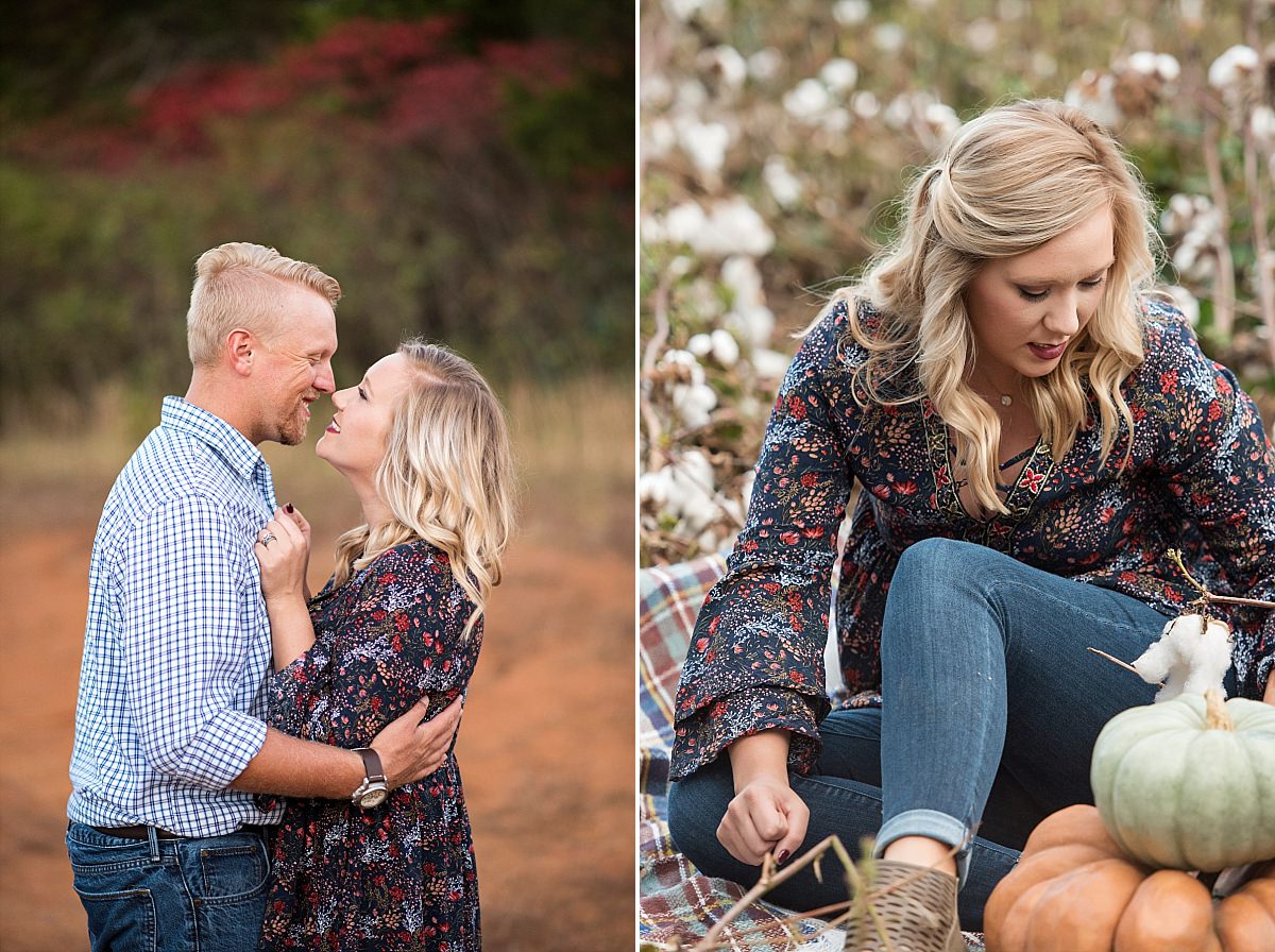 Cute vibrant anniversary photos in cotton field