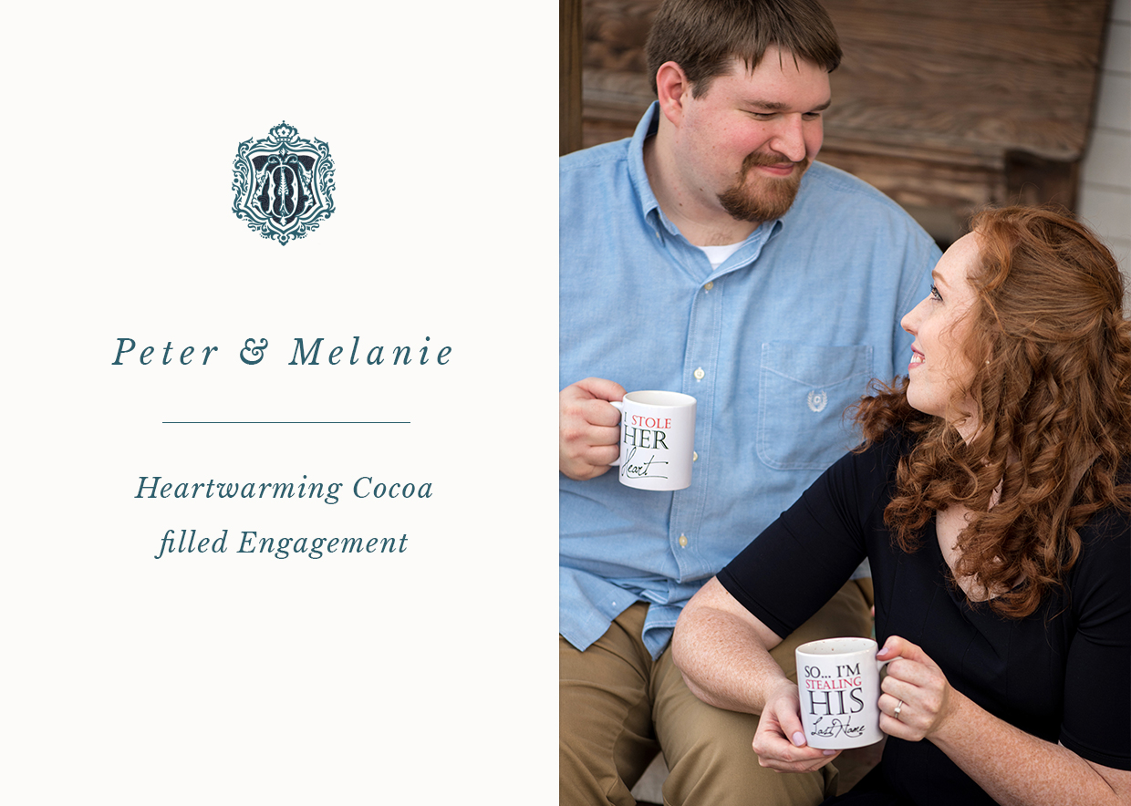 blog post header for a cocoa filled engagement