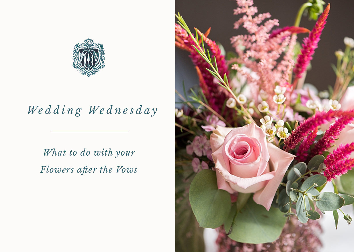 Blog about what to do with your fowers after the wedding